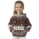 wyoming cowboys reindeer motif brown hoodie best selling