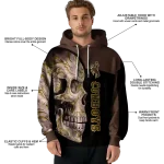 wyoming cowboys skull motif brown black hoodie best selling