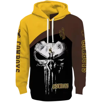 wyoming cowboys skull punisher gold black hoodie best selling
