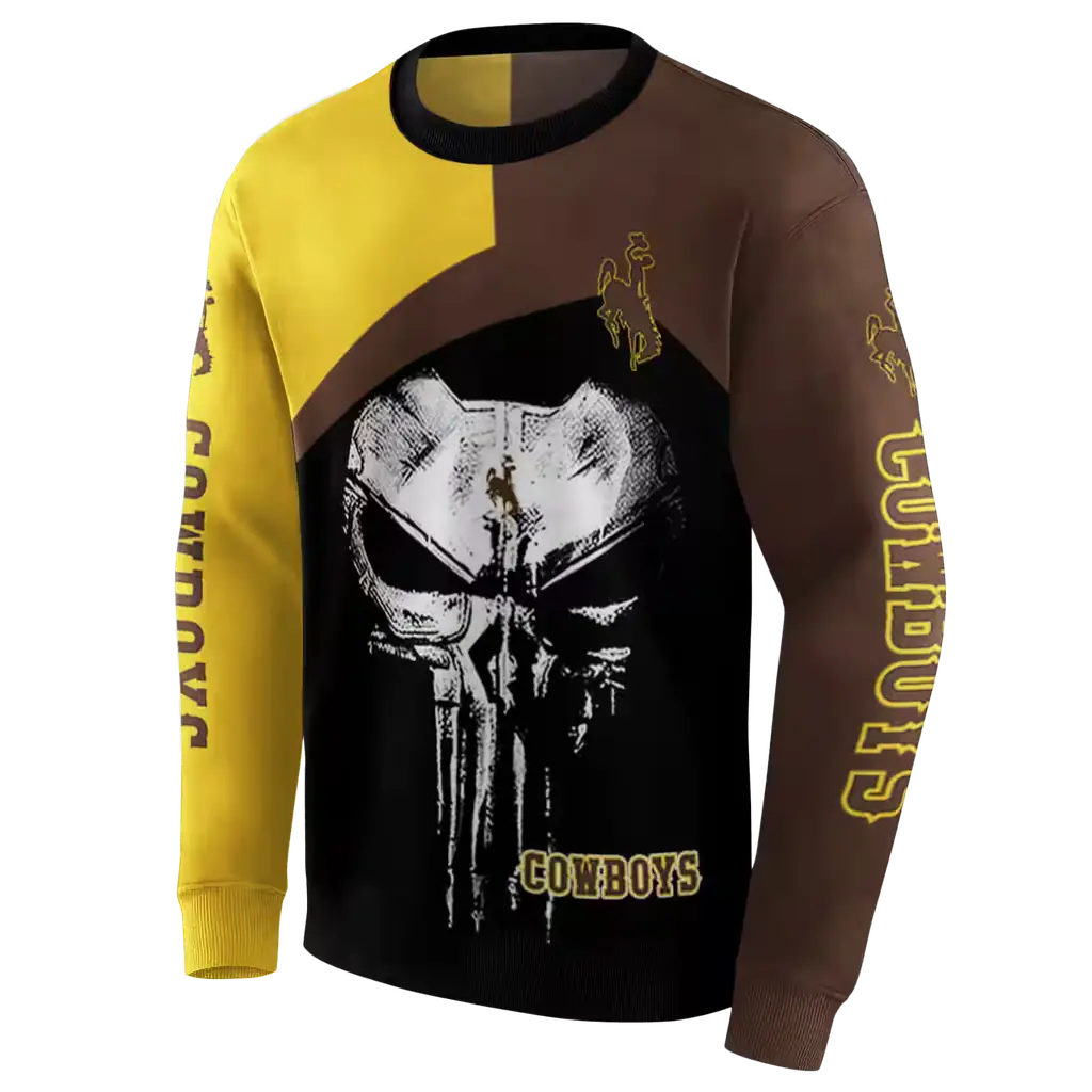 wyoming cowboys skull punisher gold black hoodie new arrival wyoming cowboys skull punisher gold black hoodie new arrival
