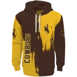 wyoming cowboys splatter effect brown hoodie best selling