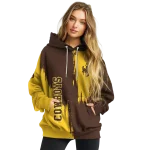 wyoming cowboys splatter effect brown hoodie best selling