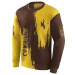 wyoming cowboys splatter effect brown hoodie best selling