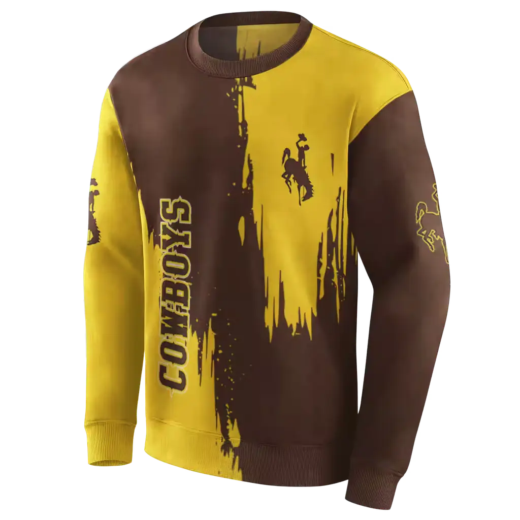 wyoming cowboys splatter effect brown hoodie new arrival wyoming cowboys splatter effect brown hoodie new arrival