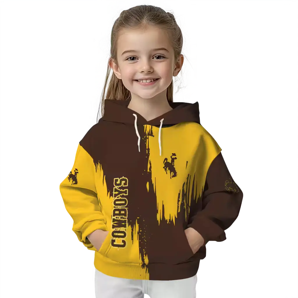 wyoming cowboys splatter effect brown hoodie top rated wyoming cowboys splatter effect brown hoodie top rated