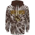 wyoming cowboys tie dye pattern brown hoodie best selling