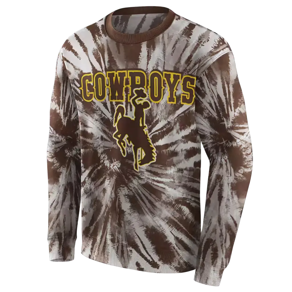 wyoming cowboys tie dye pattern brown hoodie new arrival wyoming cowboys tie dye pattern brown hoodie new arrival