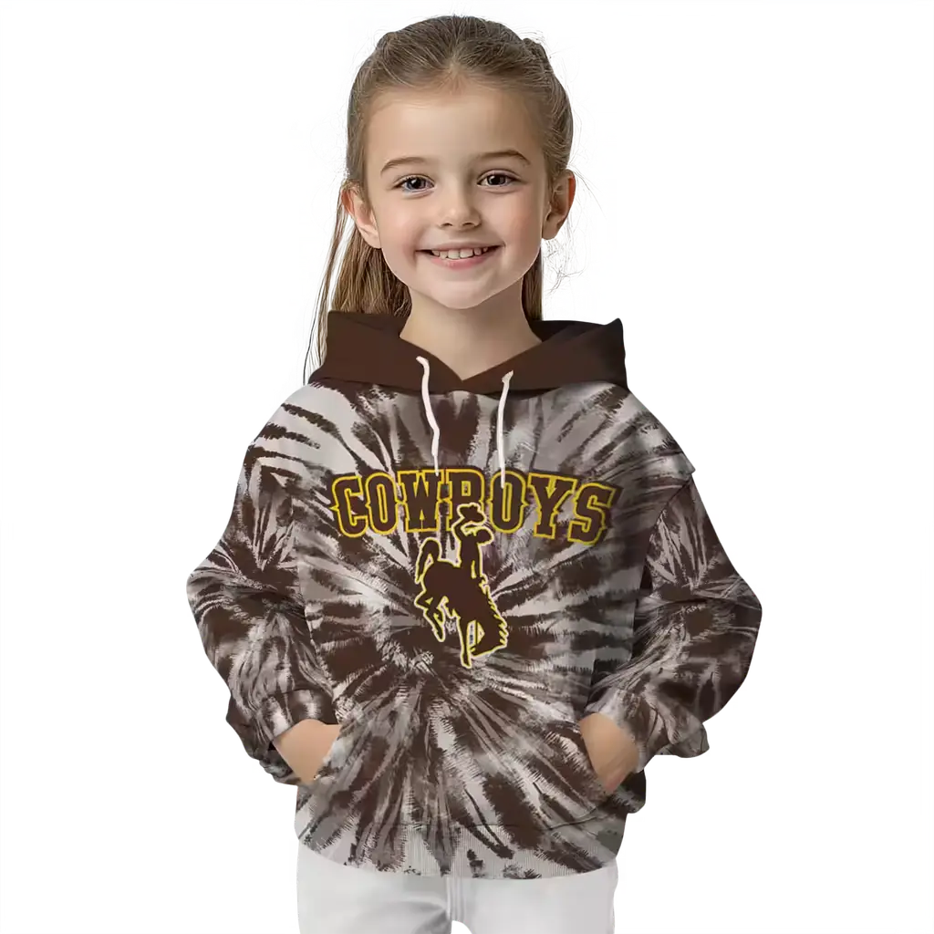 wyoming cowboys tie dye pattern brown hoodie top rated wyoming cowboys tie dye pattern brown hoodie top rated