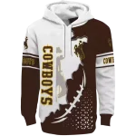 wyoming cowboys triangular pattern brown white hoodie best selling