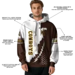 wyoming cowboys triangular pattern brown white hoodie best selling