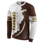 wyoming cowboys triangular pattern brown white hoodie best selling