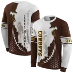 wyoming cowboys triangular pattern brown white hoodie best selling